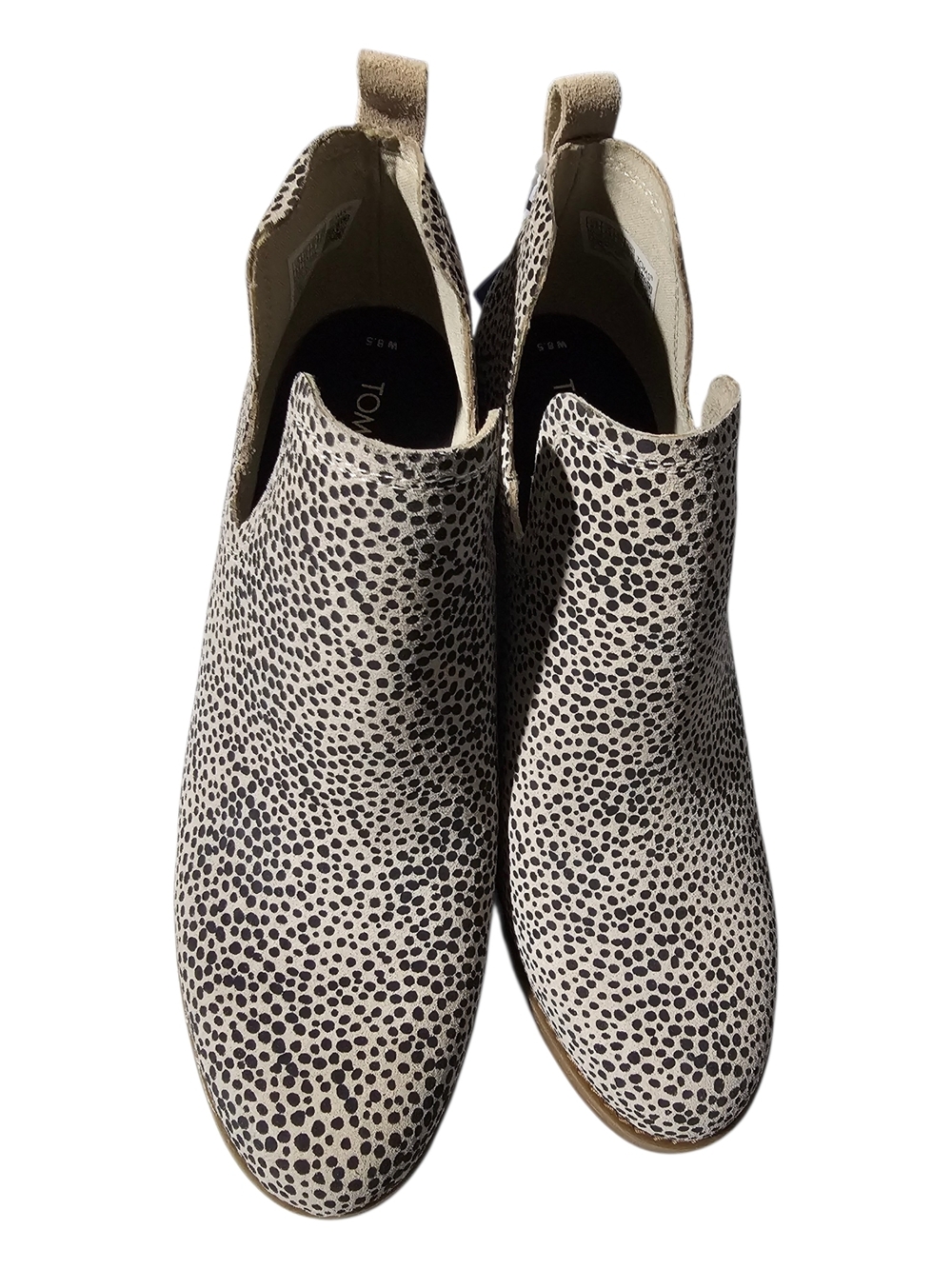 Toms Women's Cream and Black Speckled Ankle Booties